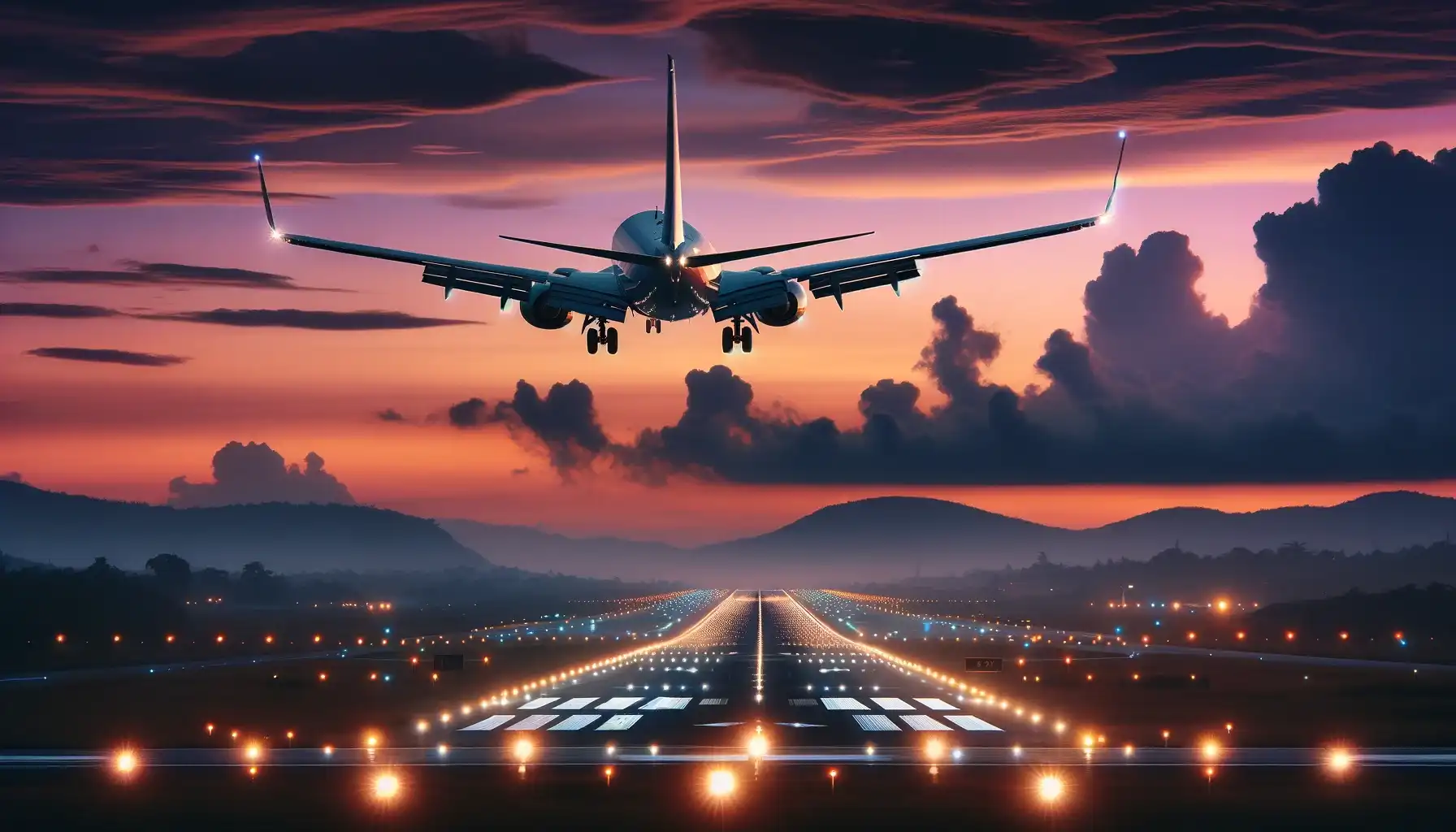 Avion au crépuscule